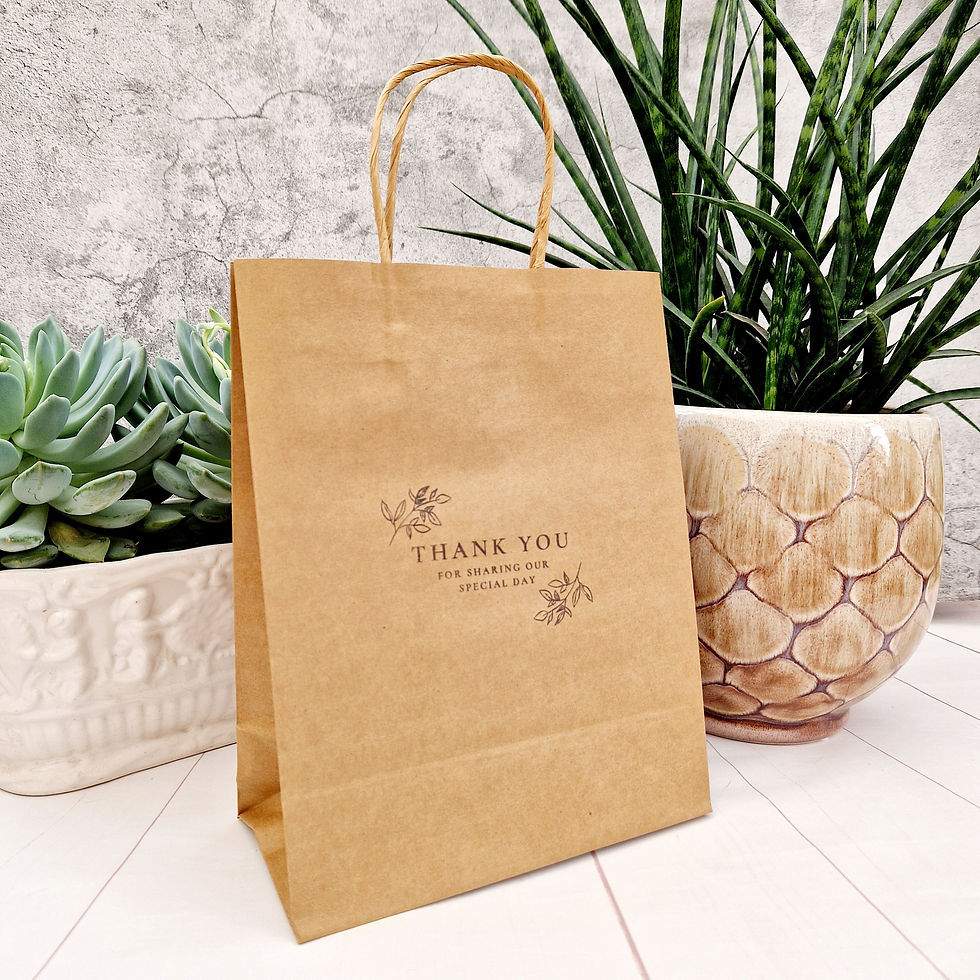 Thumbnail: Thank You For Sharing Our Special Day - Small or Medium Strong Kraft Paper Gift Bag. Wedding Favours, Anniversary, Engagement