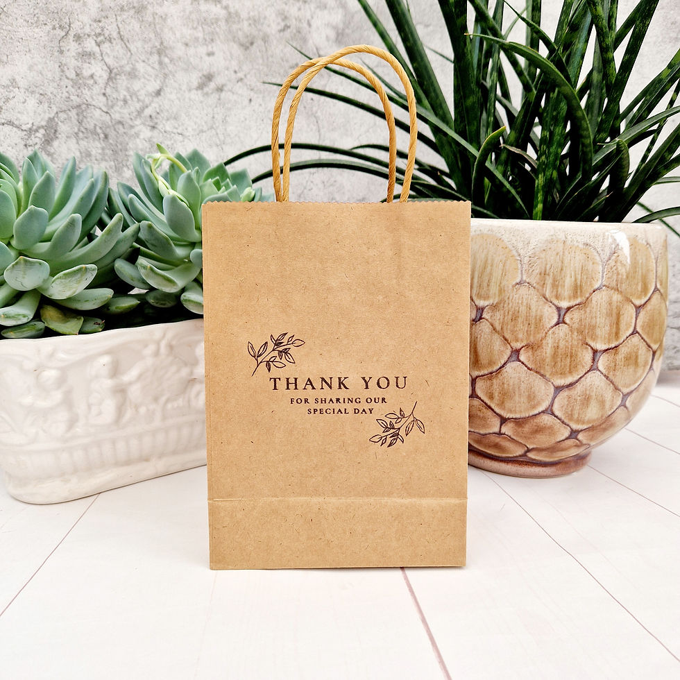 Thumbnail: Thank You For Sharing Our Special Day - Small or Medium Strong Kraft Paper Gift Bag. Wedding Favours, Anniversary, Engagement