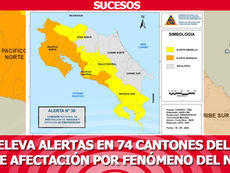 CNE eleva alertas en 74 cantones del país ante afectación por Fenómeno del Niño