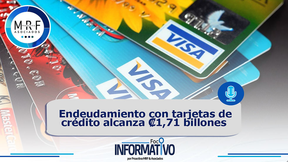 Endeudamiento con tarjetas de crédito alcanza ₡1,71 billones