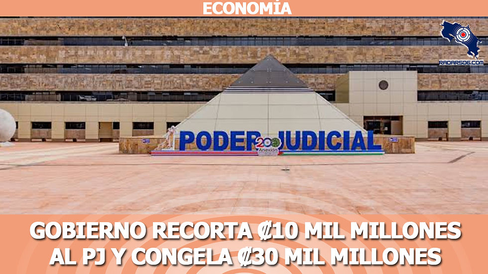 Gobierno recorta ₡10 mil millones al Poder Judicial y deja ₡30 mil más congelados