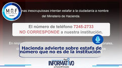 Hacienda advierte sobre estafa de número que no es de la institución