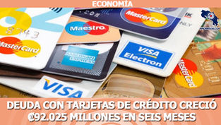 Deuda con tarjetas de crédito creció ₡92.025 millones en seis meses