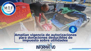 Amplían vigencia de autorizaciones para donaciones deducibles de impuesto sobre utilidades