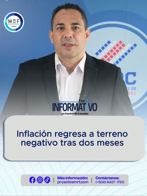 Inflación regresa a terreno negativo tras dos meses