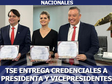 TSE entrega credenciales a Presidenta y Vicepresidentes electos: “queremos desearles muchos éxitos”