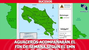 Aguaceros acompañarán el fin de semana según el IMN