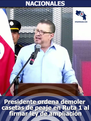Presidente ordena demoler casetas de peaje en Ruta 1 al firmar ley de ampliación 