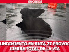 Hundimiento en ruta 27 provoca cierre total de la vía