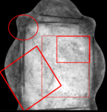 Ancient engraving of a man riding a flying dragon found on 480 million year old Noah's Tzohar