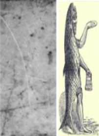 Ancient engraving of King Nebuchadnezzar the 2nd and his god Dayon found on Noah's Tzohar documented as a previous owner