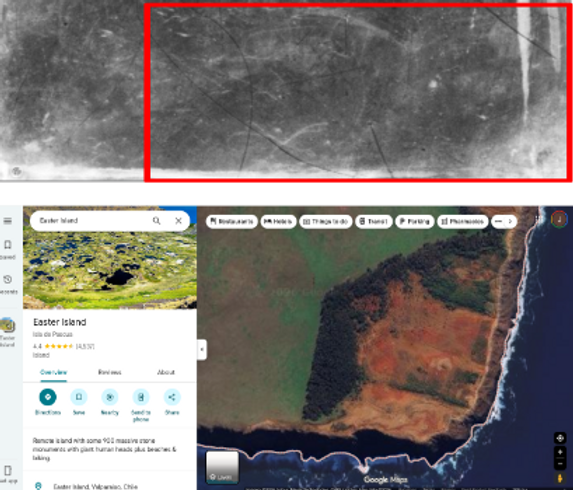 Ancient engraving of one of the Tzohar navigational maps found on Easter Island picture one