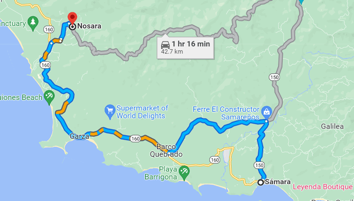 Route to Nosara