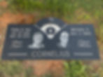 Custom Black Granite Flat Companion Marker with Photo Etching and Baseball Design