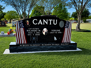 Custom black granite upright