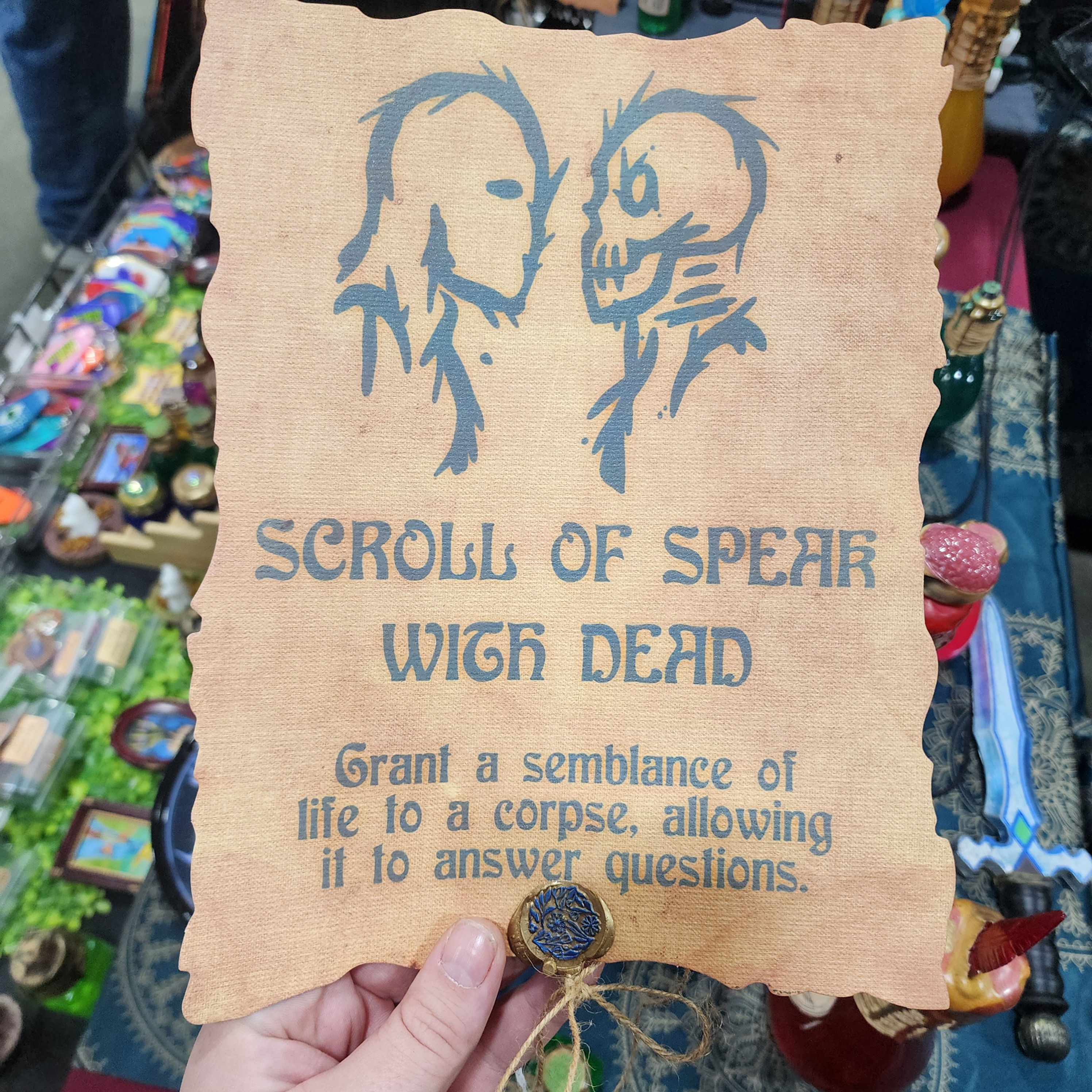 Scroll of Speak With Dead Prop - Wall Decor, Baldur's Gate 3 Inspired, DND Spell