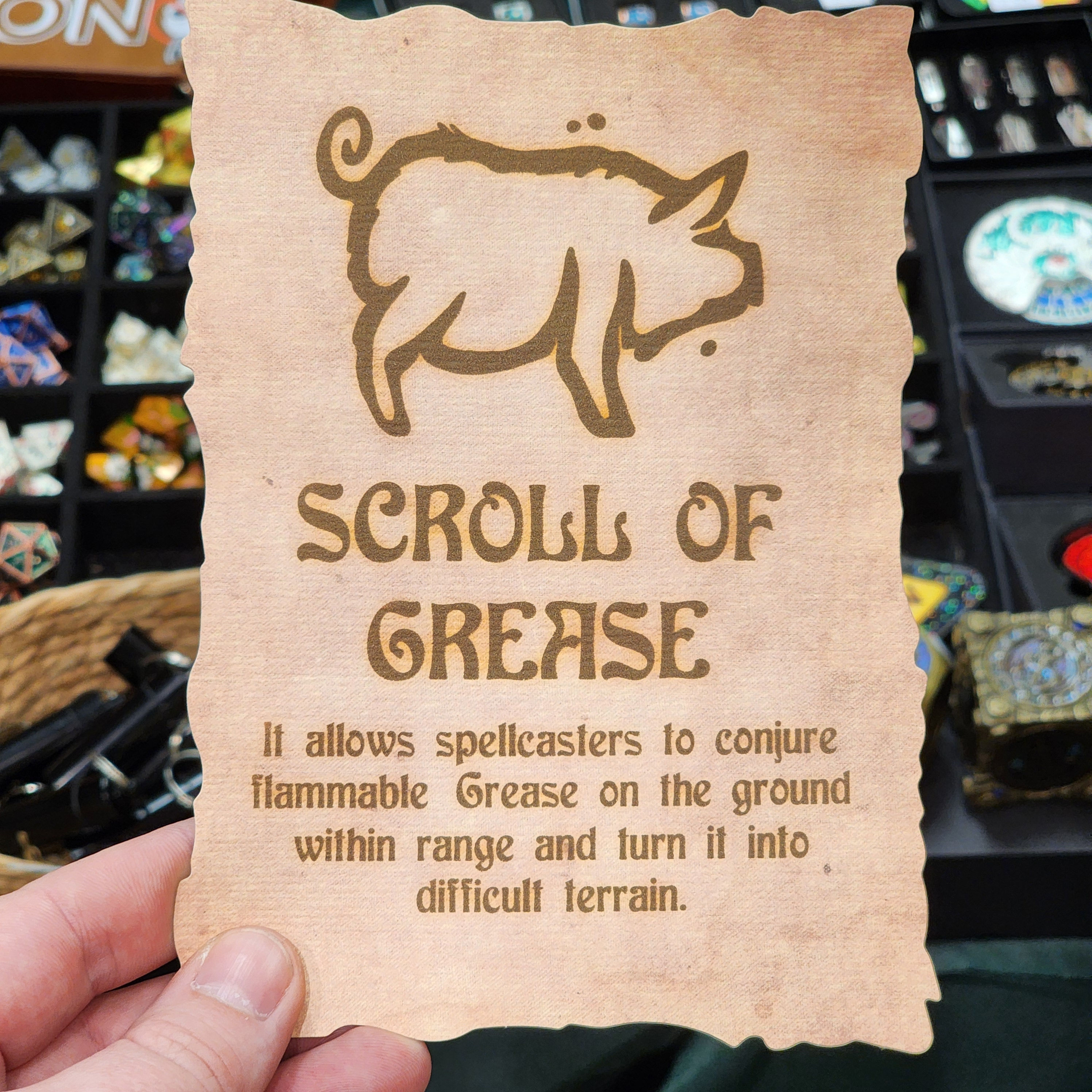Mini Scroll of Grease Prop - Decor, DND Spell, Baldur's Gate 3 Inspired