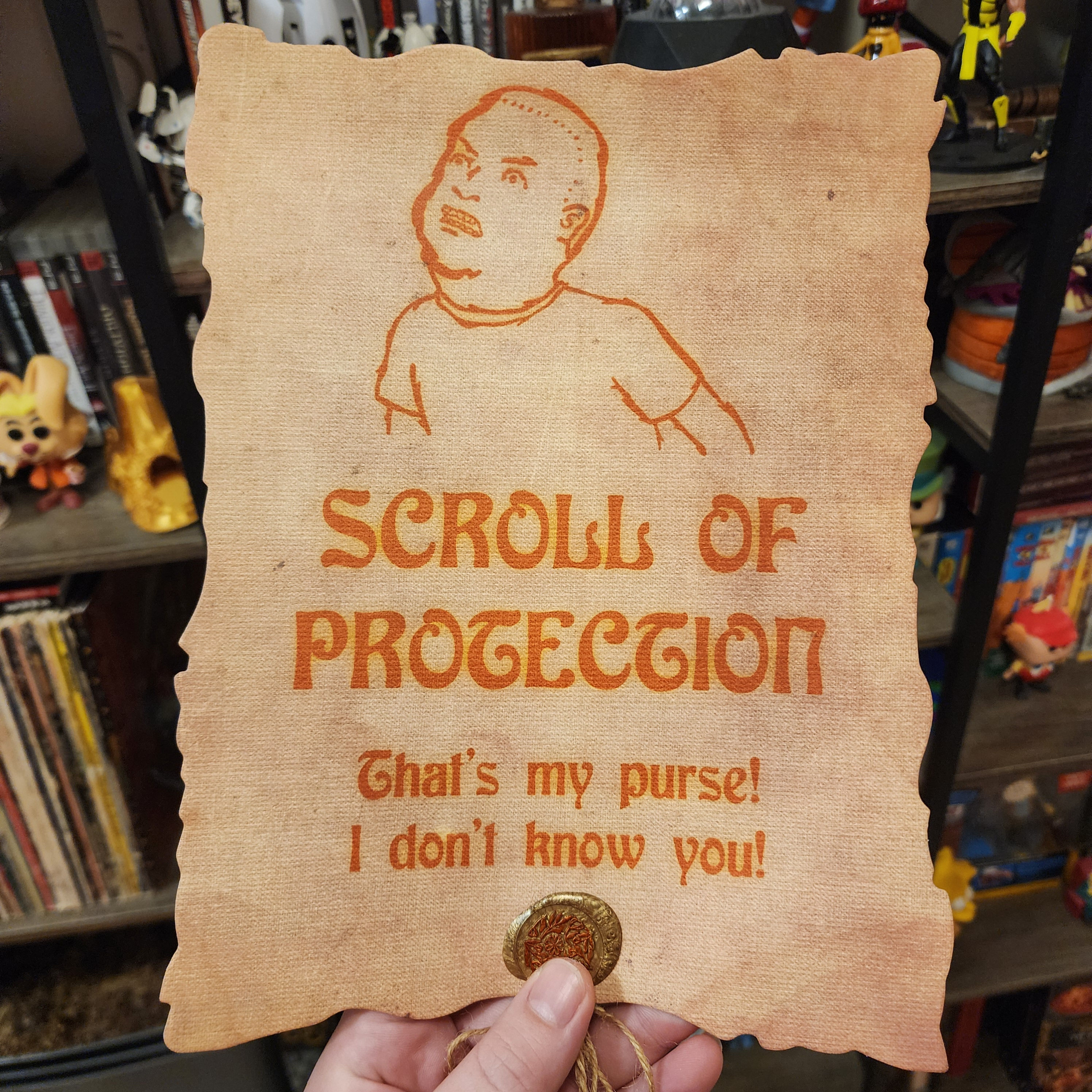 Bobby Hill Scroll of Protection Prop-Wall Decor, King of the Hill Inspired