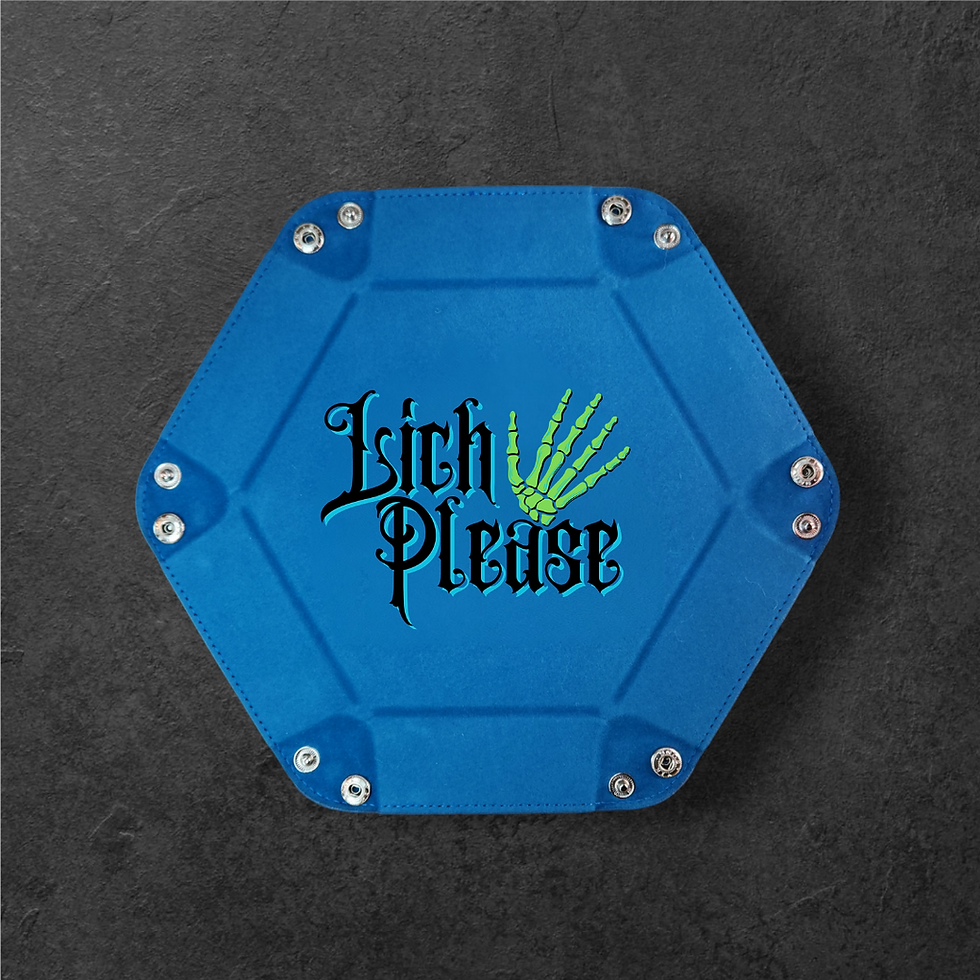 Thumbnail: 'Lich Please' Funny Faux Leather and Velvet Dice Tray