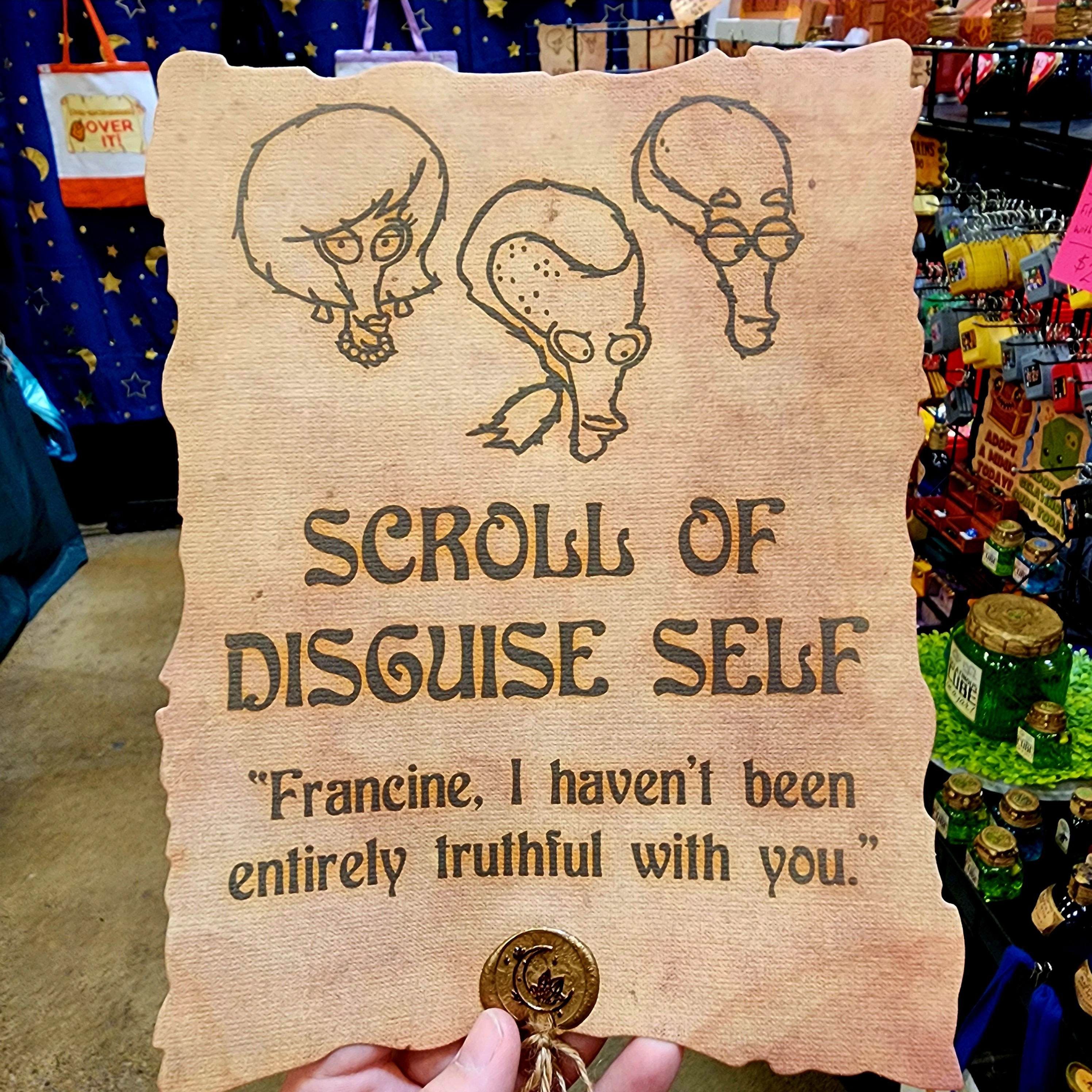 Roger Smith Scroll of Disguise Self Prop-Wall Decor, American Dad Inspired