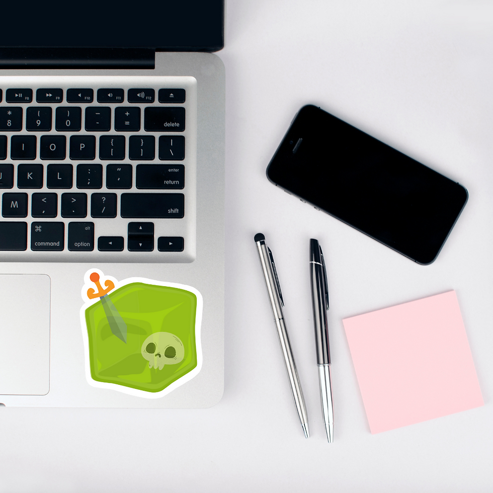 Thumbnail: Gelatinous Cube Sticker - Monster, DND, Water-Resistant Vinyl Stickers