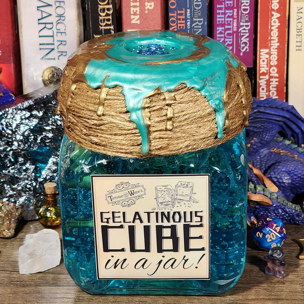 Thumbnail: Medium Gelatinous Cube in a Jar Bottle Home Decor - Role-Playing Game Prop, DND