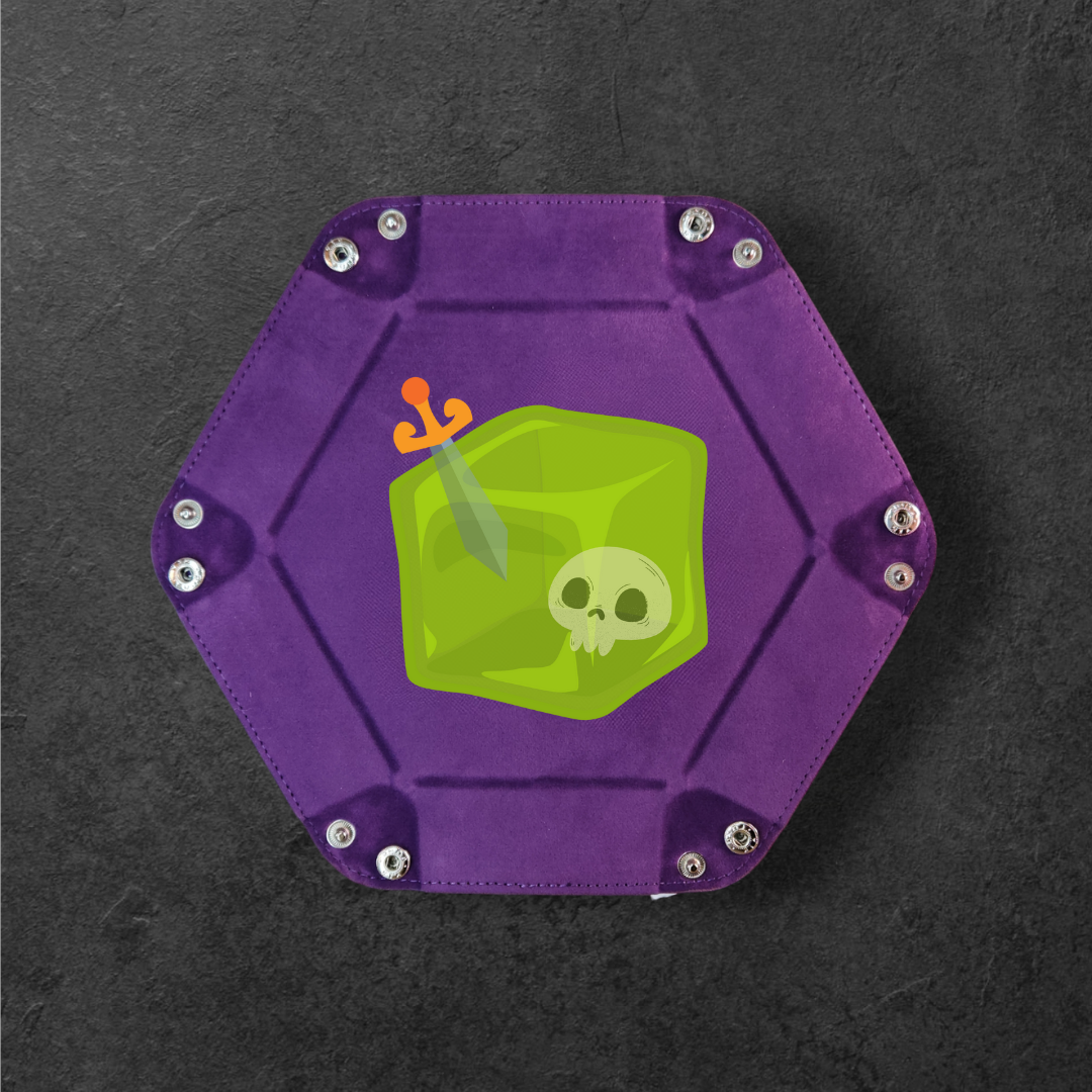 'Gelatinous Cube' Faux Leather and Velvet Dice Tray