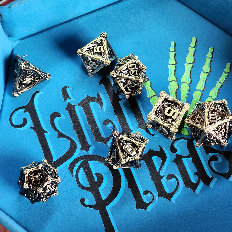 Thumbnail: Solid 7 Set Polyhedral Metal Dice DND [D&D, 7 Metallic Die Set for TTRPG]