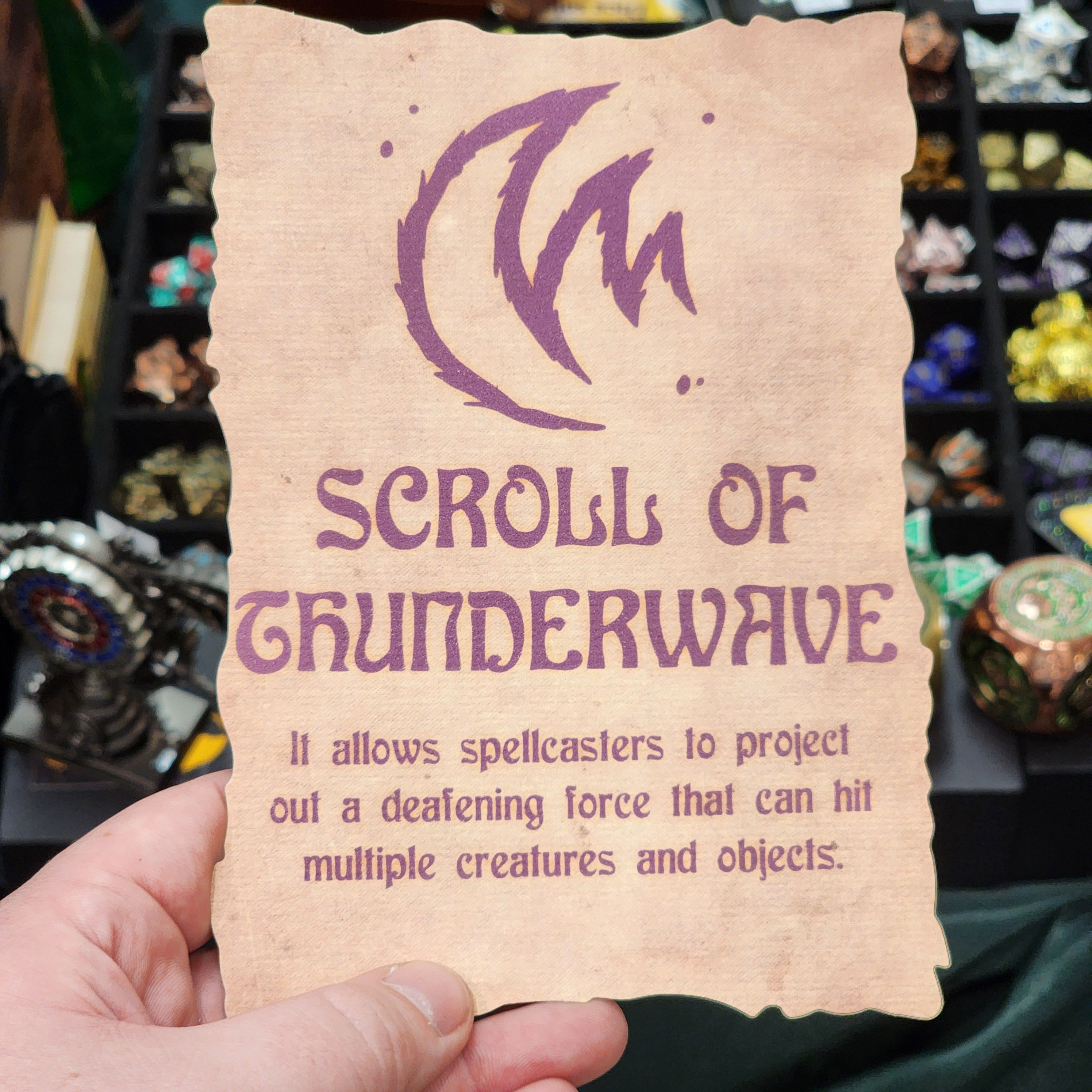 Mini Scroll of Thunderwave Prop - Decor, DND Spell, Baldur's Gate 3 Inspired