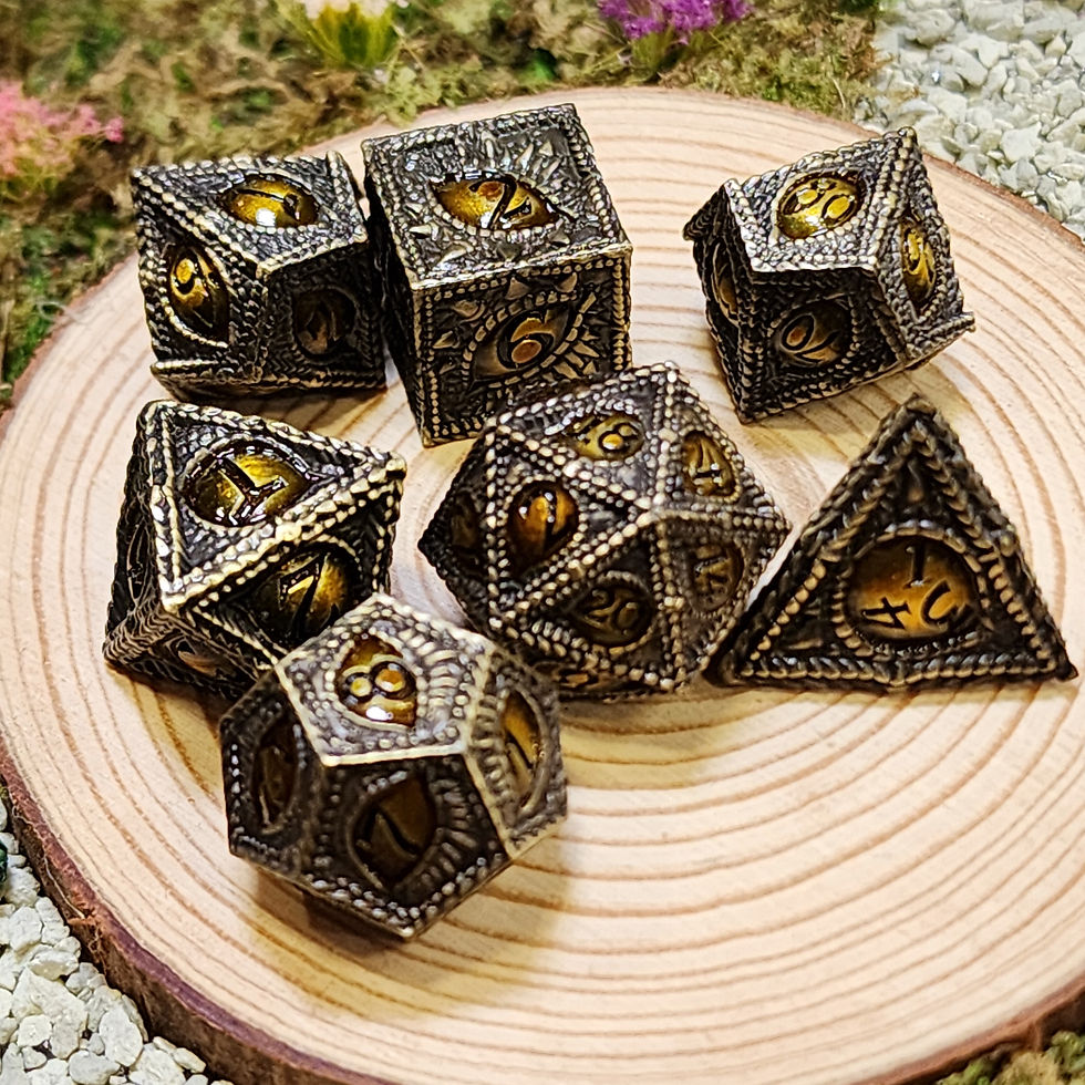 Thumbnail: Solid 7 Set Polyhedral Metal Dice DND [D&D, 7 Metallic Die Set for TTRPG]