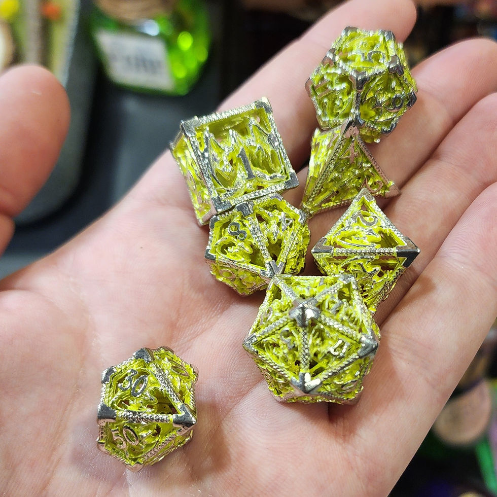 Thumbnail: Hollow 7 Set Polyhedral Metal Dice DND [D&D, 7 Metallic Die Set for TTRPG]