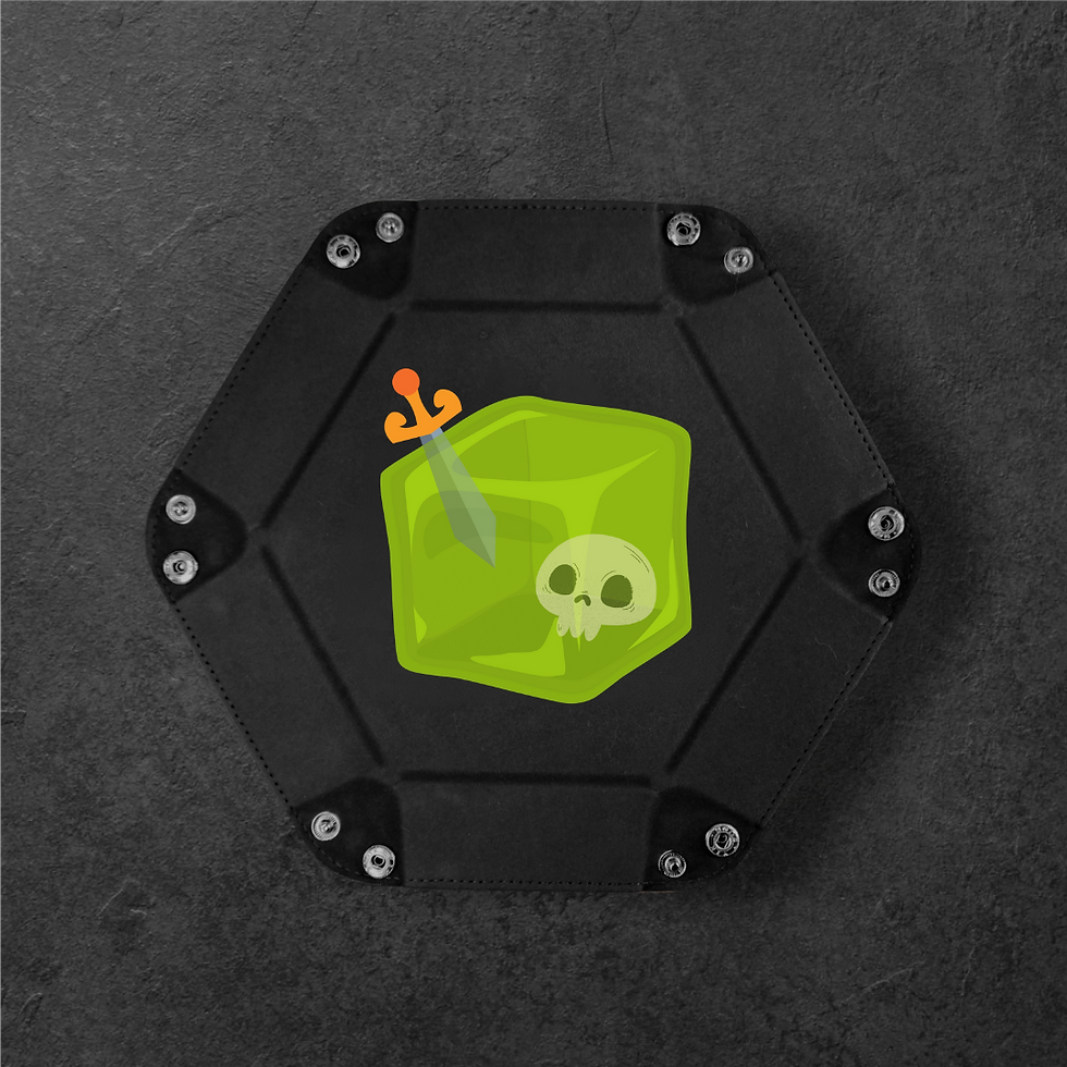 Thumbnail: 'Gelatinous Cube' Faux Leather and Velvet Dice Tray