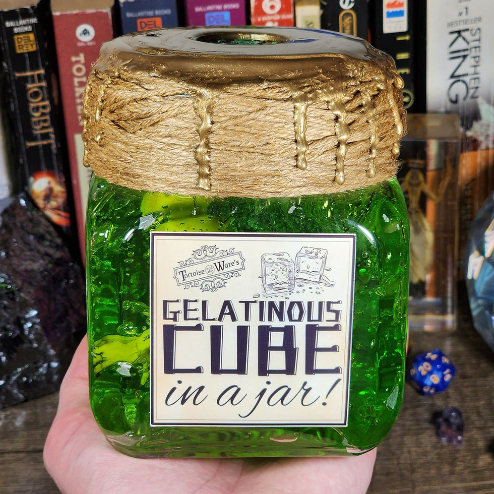 Thumbnail: Medium Gelatinous Cube in a Jar Bottle Home Decor - Role-Playing Game Prop, DND