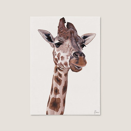An original watercolour painting of a giraffe
