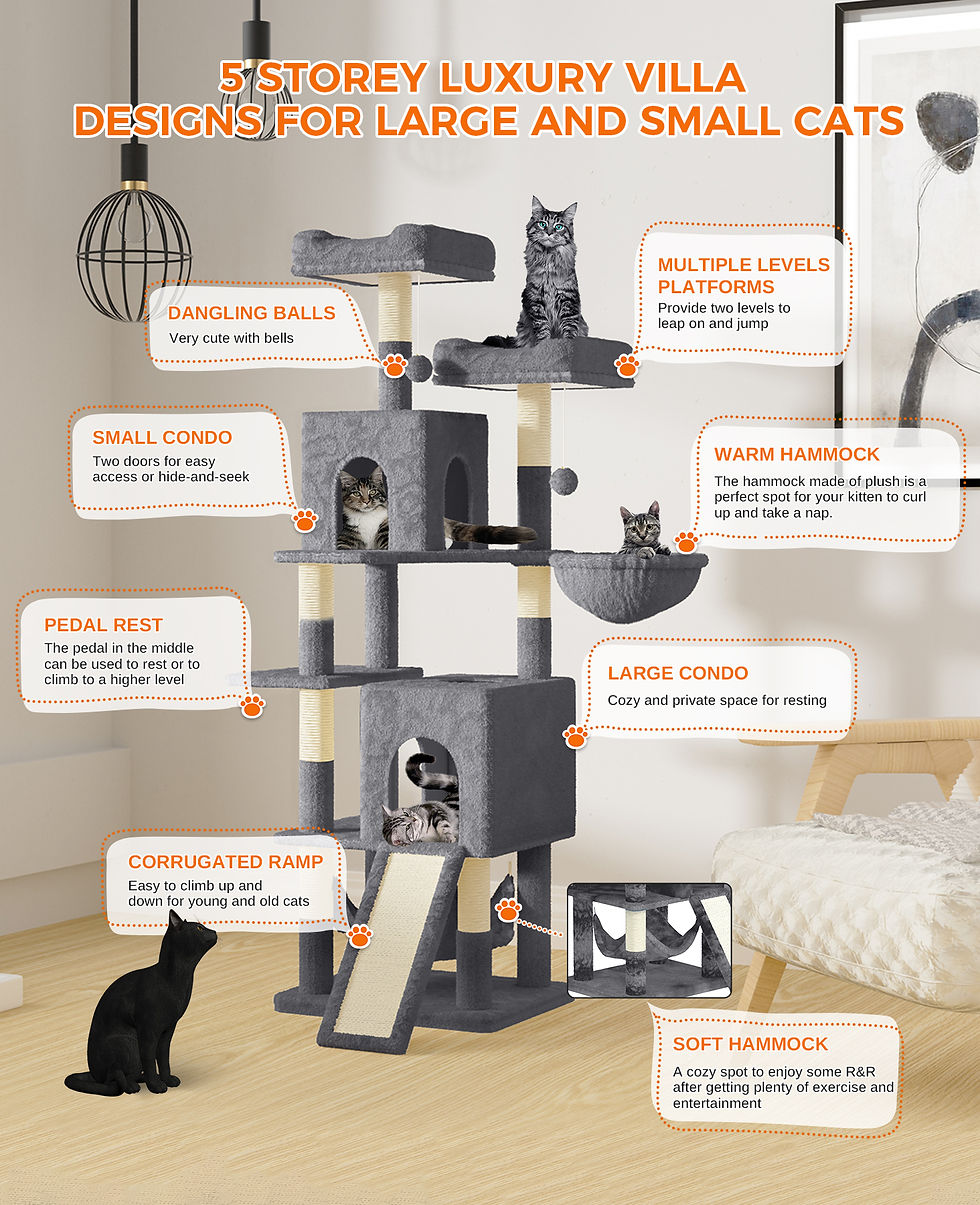 Thumbnail: 58cm Cat Tree Tower – Multi-Level Scratching & Climbing Centre
