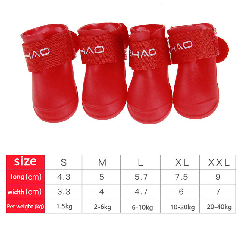 Thumbnail: Waterproof Dog Rain Boots – 4-Pack Anti-Slip Paw Protection