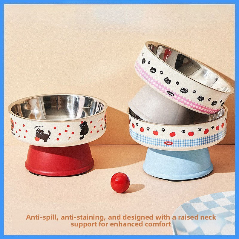 Elevated Stainless Steel Pet Bowl – Raised Food & Water Bowl for Cats & Dogs