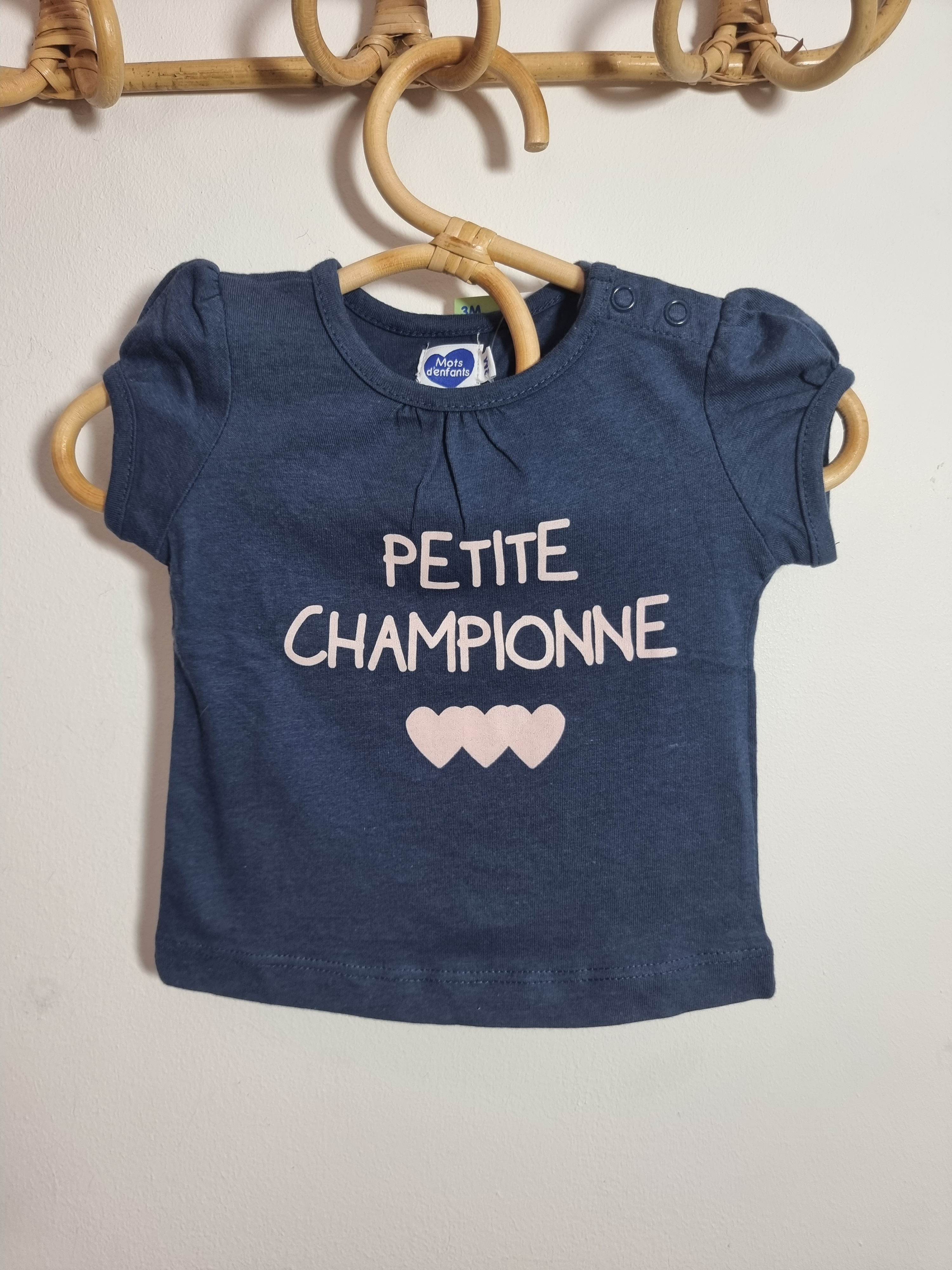 Tee-shirt - Mots d'enfants - 3 mois.