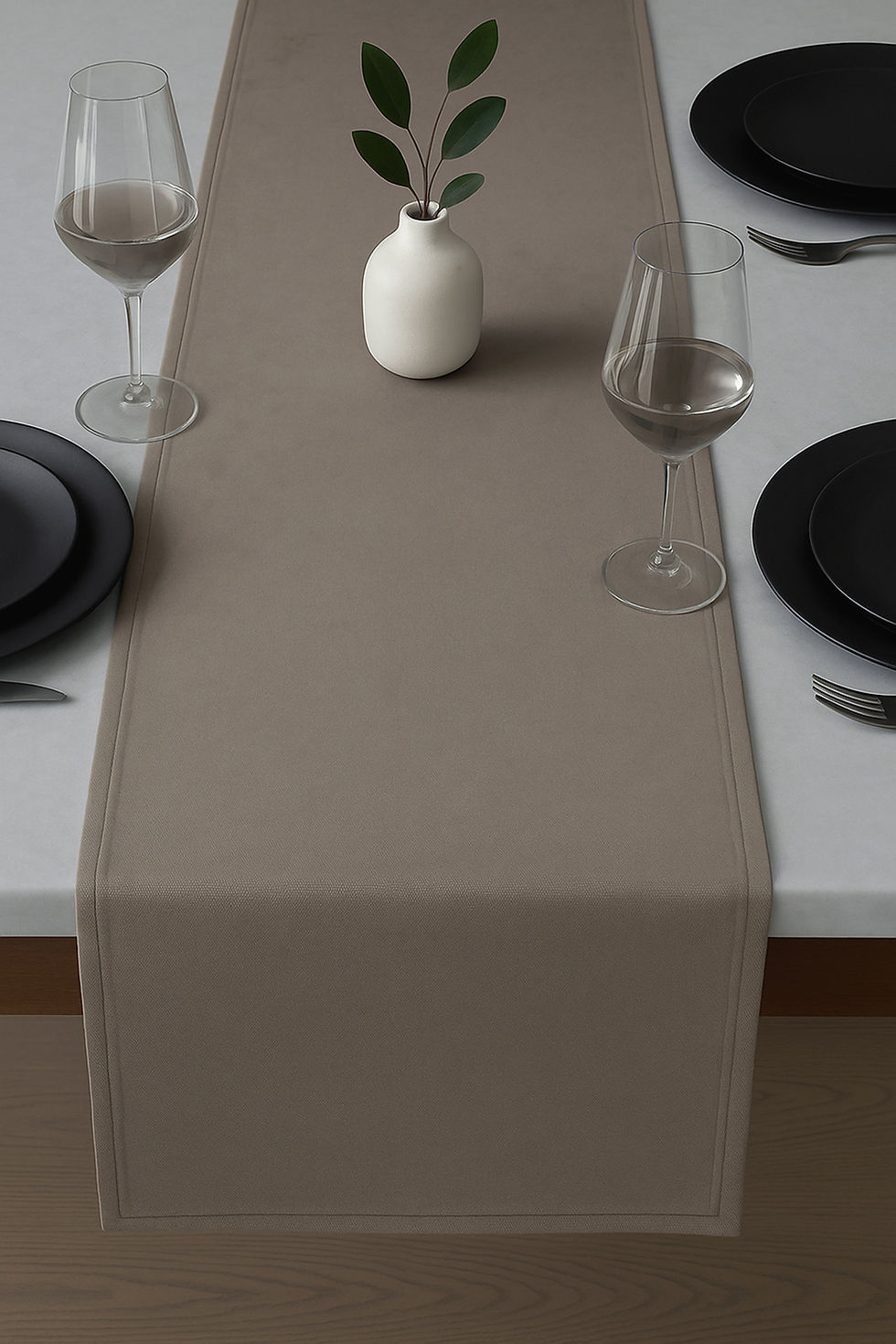 Kadife Görünümlü Vizon Masa Runnerı