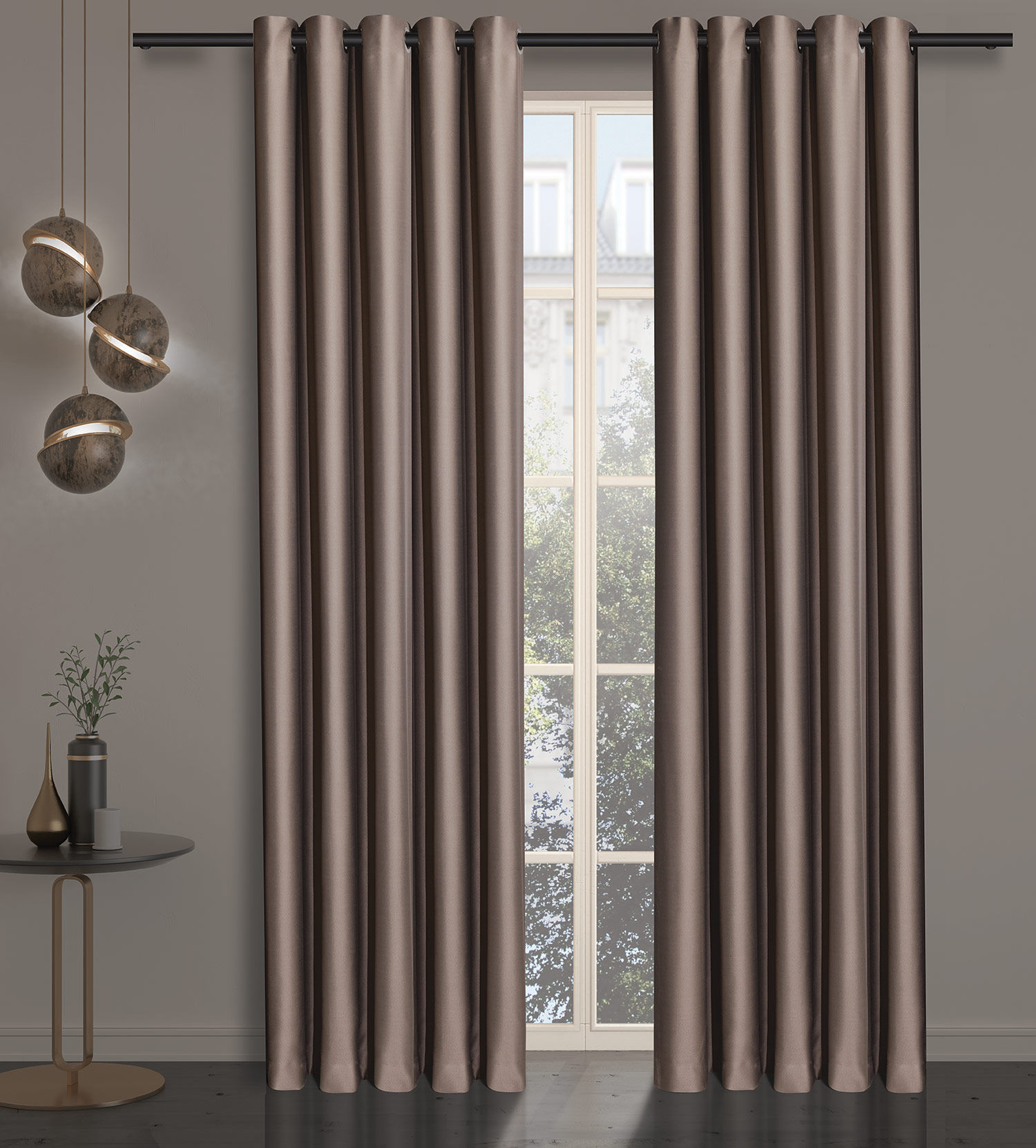 Blackout Karartma Fon Perde - Kuşgözlü Dikim - Vizon