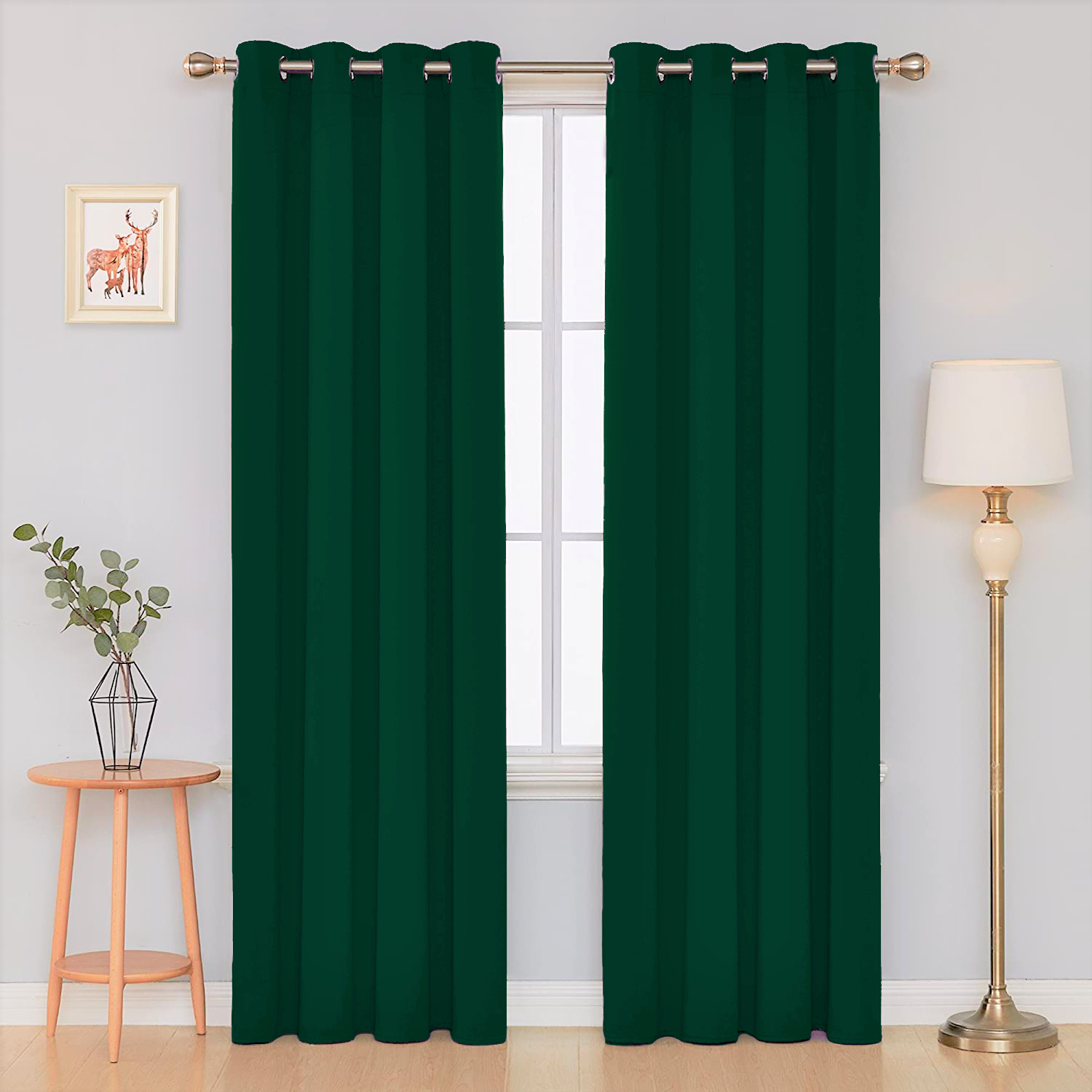 Yeşil Fon Perde - Kuş Gözlü Dikim