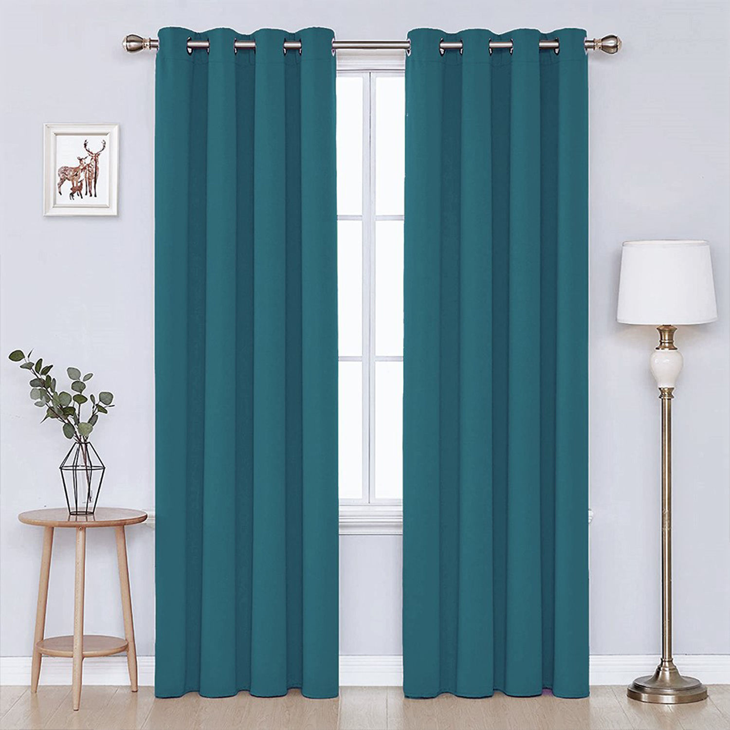 Turkuaz - Fon Perde - Kuş Gözlü Dikim