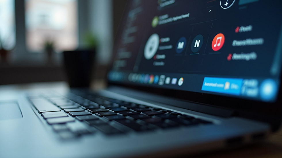 Close-up view of a laptop screen showing an AI assistant interface