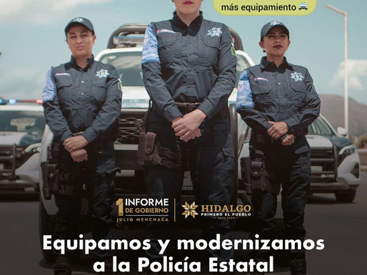 Se modernizó y equipó a las y los elementos de @SSP_Hidalgo. 👮🏻♀️