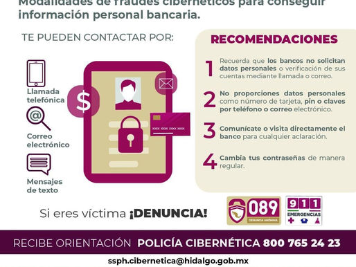 🚨Sigue estas recomendaciones y evita ser víctima de un fraude bancario.