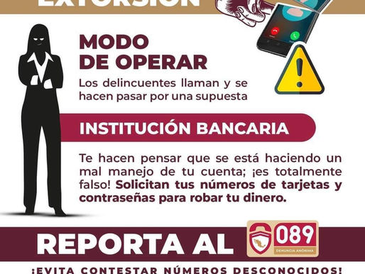 📲 Si recibes una llamada telefónica inusual: