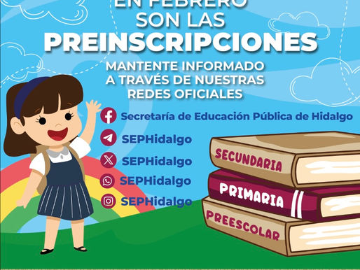 Padres y madres de familia, el periodo de #PreinscripcionesHidalgo2024 ha comenzado.