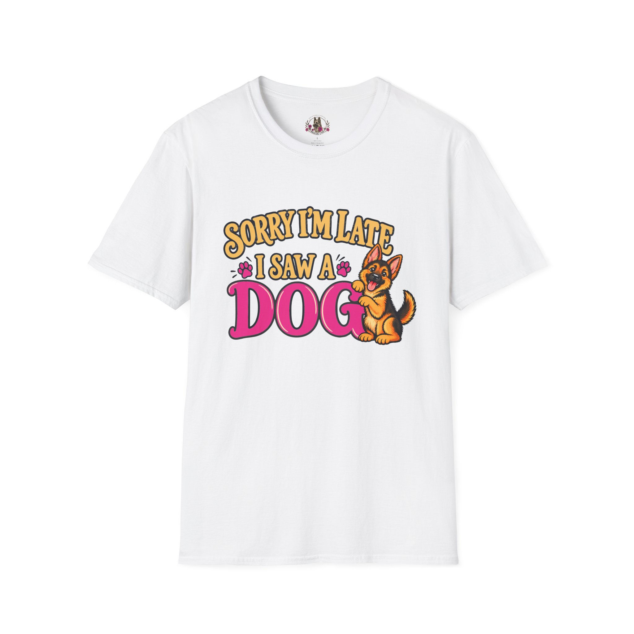 Sorry I’m Late I Saw A Dog - Rescue Lyfe - T-Shirt — Cute Dog Lover Graphic Tee