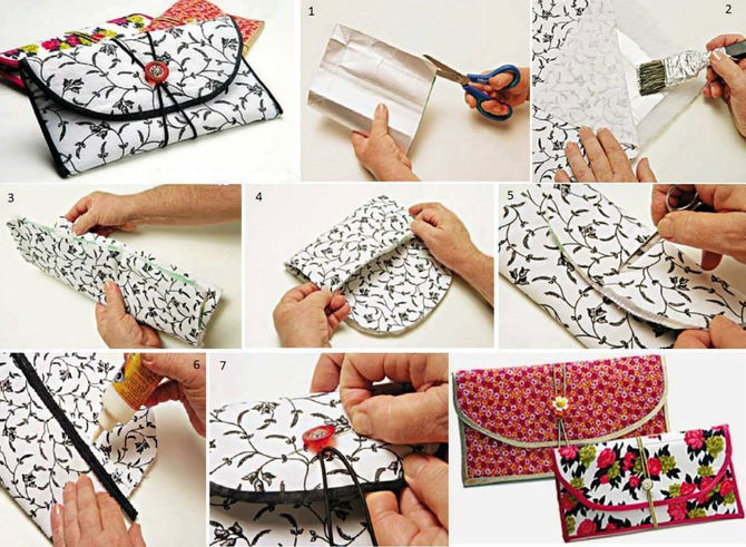 Billeteras elegantes hechas con fomix y tela