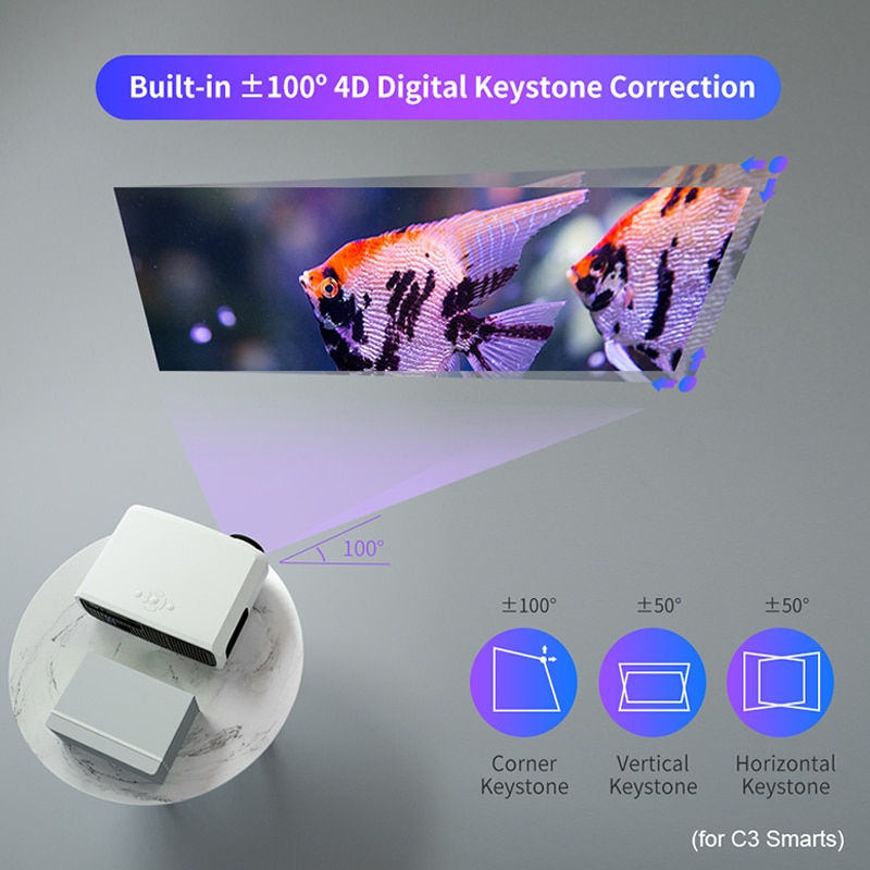 Thumbnail: 4D LED Projector 4K Android WIFI 1920*1080P ProJector Home Theater Media 